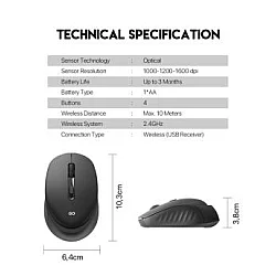FANTECH Miš Wireless W609 GO crni