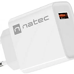 NATEC RIBERA USB Tip-A kućni punjač, QC3.0, 3A, 18W, Beli (NUC-2057)
