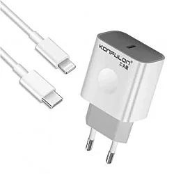 KONFULON C69D+DC13 20W Kućni punjač sa PD USB C na lightning kablom