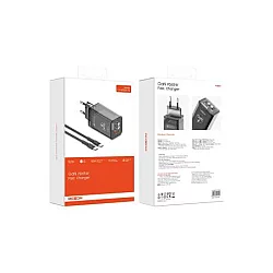 MOXOM Kućni punjač LX-HC824 60W PD Type C na Type C, Crni