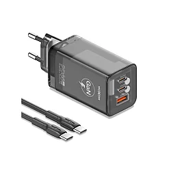 MOXOM Kućni punjač LX-HC824 60W PD Type C na Type C, Crni