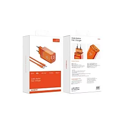 MOXOM Kućni punjač LX-HC824 60W PD Type C na Type C, narandžasta