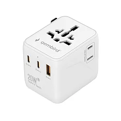 GEMBIRD GEMBIRD Travel adapter TPA-1A2C20-01-W Gembird Univerzalni 20W