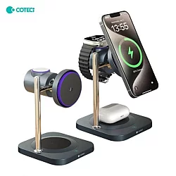 3G Coteci Wireless punjac BS-025 3u1 za mobilni telefon/slusalice/pametni sat crni