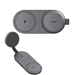 Aukey Bežični magnetni punjač za brzo punjenje LC-MC314 3-u-1 Qi2.2 MagFusion C Pro