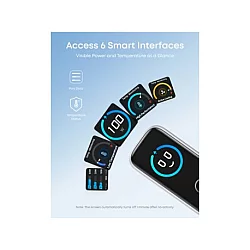 ANKER 100W GaN zidni brzi punjač, 3-porta (2x USB-C i 1x USB-A) sa USB-C M/M pletenim kablom, srebrni