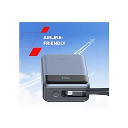 CANYON Power bank OnPower 600 built-in cable 20000 mAh PD65W Dark Grey