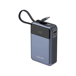 CANYON Power bank OnPower 600 built-in cable 20000 mAh PD65W Dark Grey
