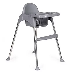 ECO TOYS Hranilica za bebe 2u1 sa postoljem i pojasevima - Siva