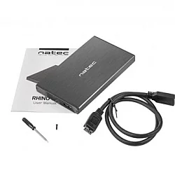 NATEC NKZ-0941RHINO GO, HDD/SSD External Enclosure 2.5'', SATA III, USB3.0,