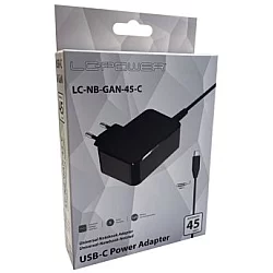 LC POWER Punjač, USB-C, 45W, 5-20V, 2.25-3A (LC-NB-GAN-45-C)