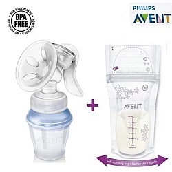AVENT PUMPICA ZA IZMAZANJE NATURAL + KESICE ZA ODLAGANJE MLEKA 3180