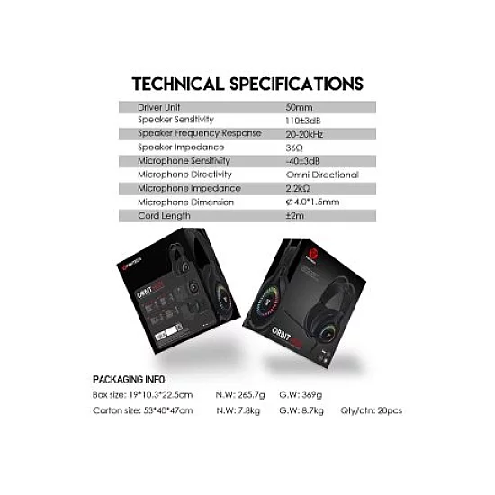 FANTECH Slušalice Gaming HG25 Orbit crne