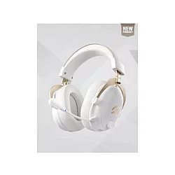 MCHOSE Bežične gaming slušalice V9 Turbo 60mm/Tri-mode/2000mAh/White Gold + Charging Dock RGB