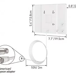 BARKAN AF40P.W Indoor HDTV Flat TV Antenna 65 km