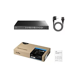 CUDY Svič 10/100/1000 26-port GS1028ES2 Light Managed PoE+ sa 2x combo porta