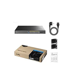 CUDY GS1018PS2 V3.0 Switch Gigabit RJ45 portovi:18 PoE portovi: 16 30W