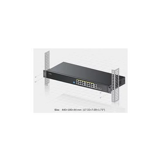 CUDY GS1018PS2 V3.0 Switch Gigabit RJ45 portovi:18 PoE portovi: 16 30W