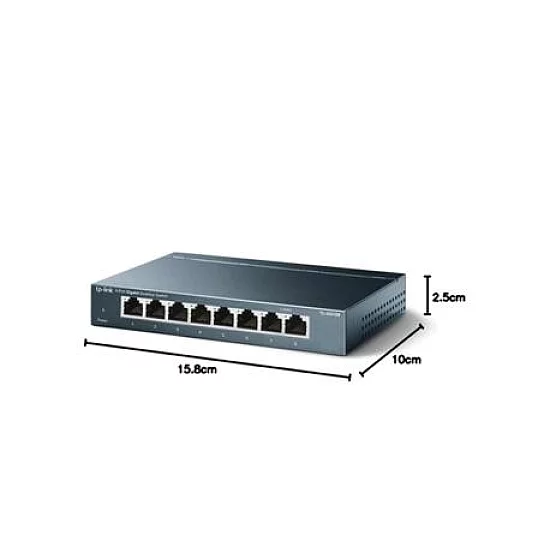 TP LINK Switch TL-SG108 Gigabit/8x RJ45/10/100/1000Mbps/Desktop metalno kuciste