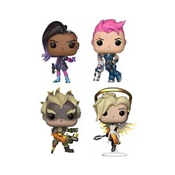 FUNKO Bobble Figure Overwatch POP! 4-Pack - Sombra / Zarya /Junkrat /Mercy (Glow)
