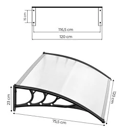 ModernHome NADSTREŠNICA ZA ULAZNA VRATA 120X80 CM