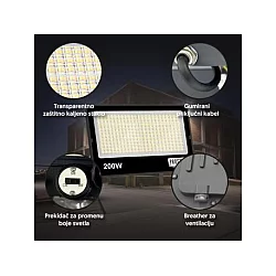 PROSTO LED reflektor 200W promenljiva boja svetla