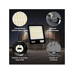 PROSTO LED reflektor 50W promenljiva boja svetla