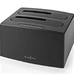 NEDIS HDDUDB3210BK USB 3.2 DUPLI docking station za 2.5/3.5 SATA hard diskove, Kloniranje max 8TB