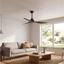 EUROLAMP Plafonski ventilator sa daljinskim upravljačem, 132 cm, 30W, tamna boja drveta