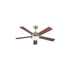 EUROLAMP Plafonski ventilator sa svetlom E27 i daljinskim upravljačem, 132 cm, 70W, nikl-braon