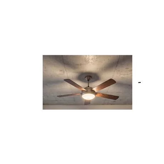 EUROLAMP Plafonski ventilator sa svetlom E27 i daljinskim upravljačem, 132 cm, 70W, nikl-braon