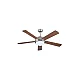 EUROLAMP Plafonski ventilator sa svetlom E27 i daljinskim upravljačem, 132 cm, 70W, nikl-braon