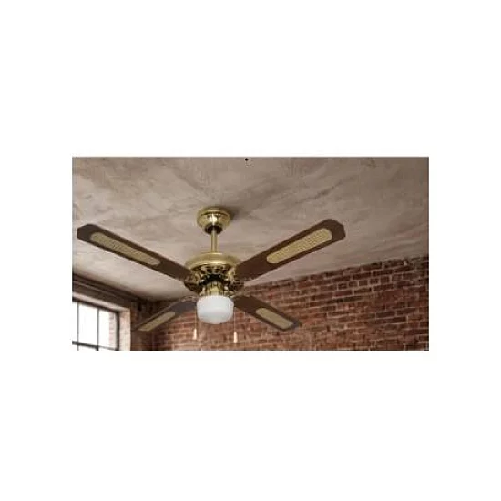 EUROLAMP Plafonski ventilator sa svetlom E27, 125 cm, 70W, braon-zlatni