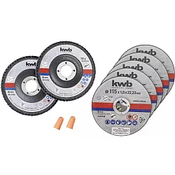 EINHELL By KWB Rezna ploča za metal i lamelni brusni disk 115mm - 7kom.