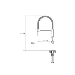 QUADRON MARILYN Q-Line slavina,čelična, pomični izliv, boja steel, 3523527_BS