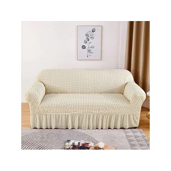 HOMEMATES 1+1 gratis retro pokrivač za dvosede i kauče od 145cm do 185cm - Bela