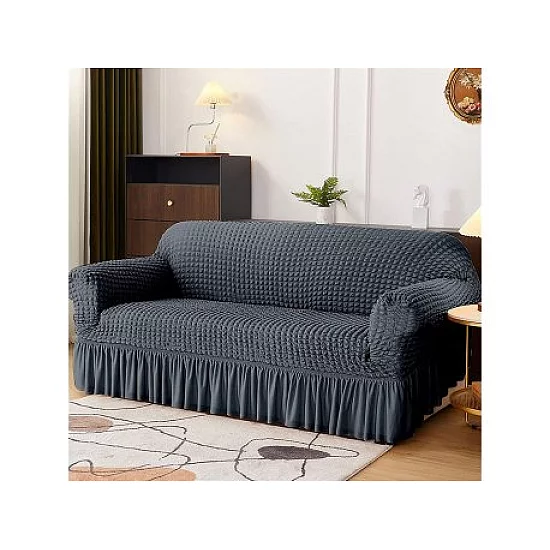 HOMEMATES Retro Pokrivač za dvosede i kauče od 145cm do 185cm - Siva