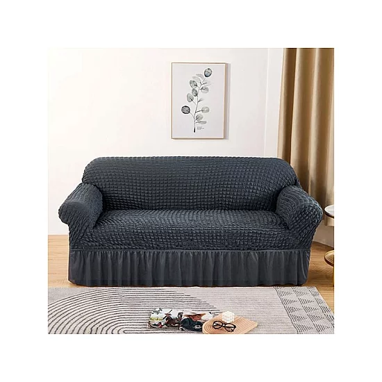 HOMEMATES Retro Pokrivač za dvosede i kauče od 145cm do 185cm - Siva