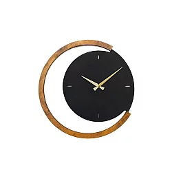 WALLXPERT Zidni sat Moon Time Wooden Metal Wall Clock APS117 OUTLET