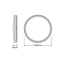 OSRAM LED plafonjera 56cm 72W 4000K IP20 crna