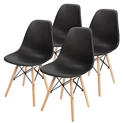 Lemon Planet Set plastičnih trpezarijskih stolica 4 kom Aurora crna Lemon 25-KS006SET
