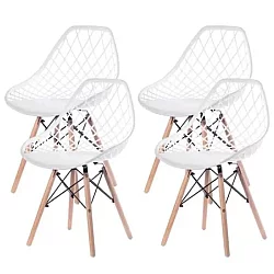 Lemon Planet Set trpezarijskih plastičnih stolica 4 kom Skandi bela Lemon 25-KS008SET