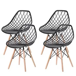 Lemon Planet Set trpezarijskih plastičnih stolica 4 kom Skandi crna Lemon 25-KS009SET