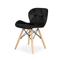 Lemon Planet Trpezarijska plišana stolica crna Freja Lemon 25-KS011