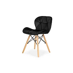 Lemon Planet Trpezarijska plišana stolica crna Freja Lemon 25-KS011