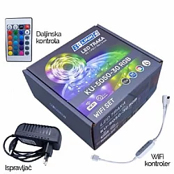 BBLINK Led traka KU-5050-30 RGB 12V IP20 WIFI SET(3met, 15W)