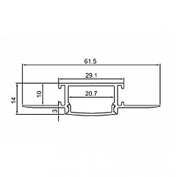 DAWN Led profil LL-ALP071 komplet sivi