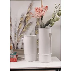 WALLXPERT Bela keramička vaza LCA0035