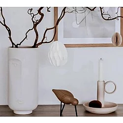 WALLXPERT Bela keramička vaza CY0074