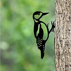WALLXPERT Decorative Object figura Bird On The Branch 01 Black